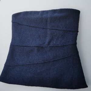 Zara Womens Strapless Tube Top Blouse Black/ Dark Navy Blue  Size Xsmall